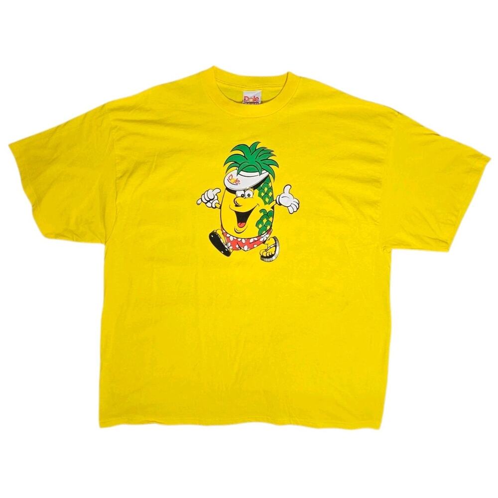 Vintage Dole Hawaii Graphic Tee Y2K Hug A Pineapple T-Shirt Yellow Mens 2X Funny